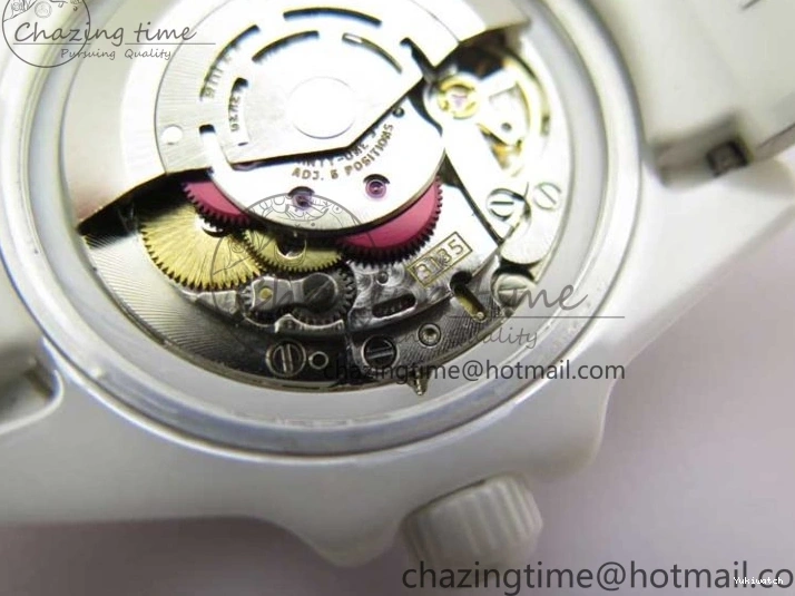 Ceramic Edition 40mm White Dial Submariner Painting White on Best Strap SA3135 Rubber 5GF 0104
